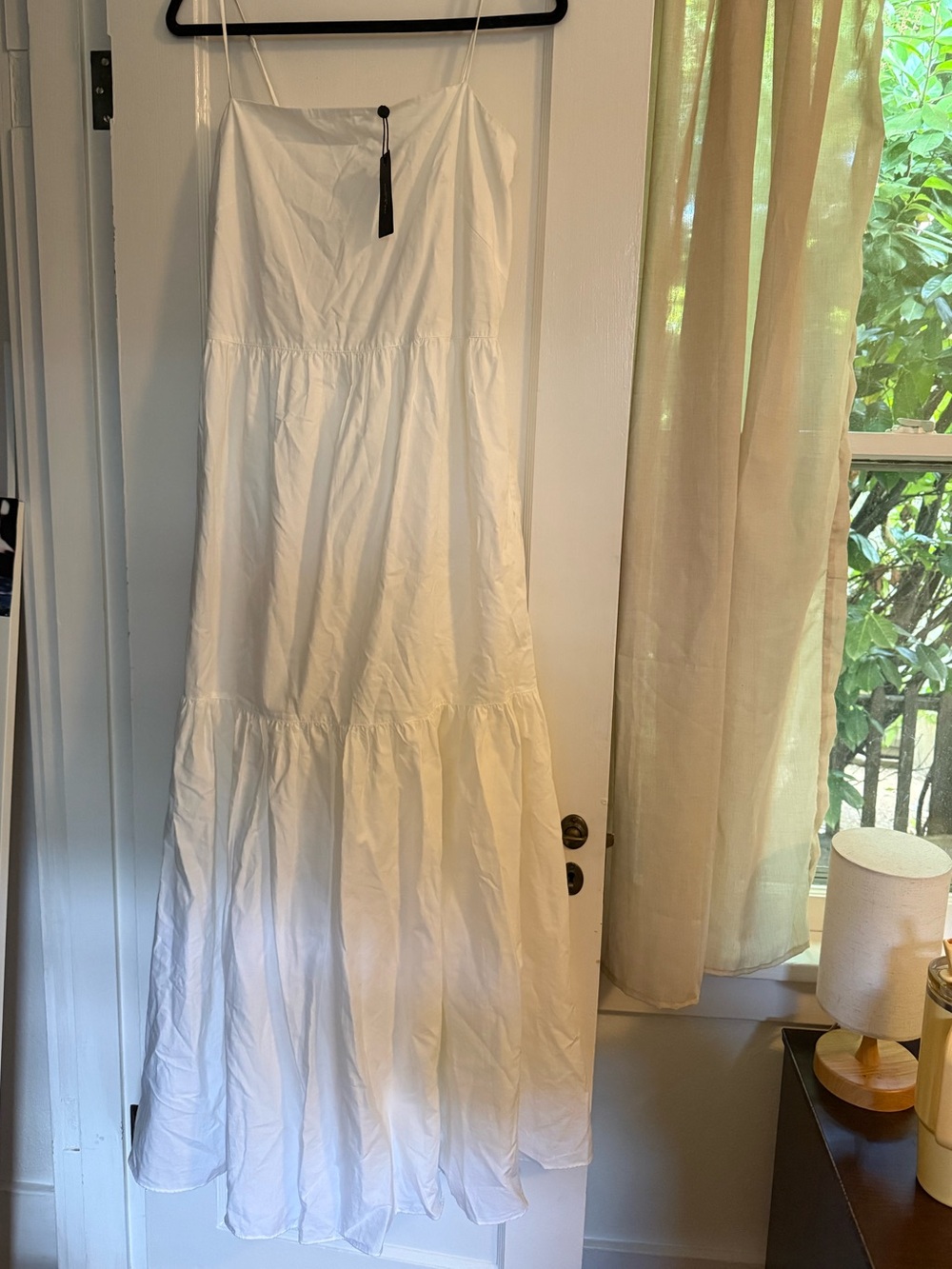 rag & bone White Maxi Spaghetti Strap Tiered Dress - Picture 3 of 8